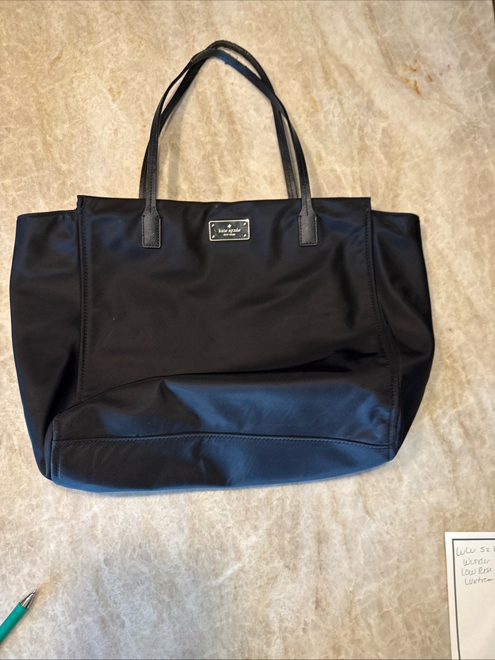 kate spade Black Nylon Tote with Long Straps